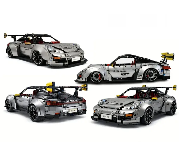 BLOCOS DE MONTAR PORSCHE 911 GT2 RS 3389 PEÇAS + MOTORIZAÇÃO E CONTROLE REMOTO MOD T5026A