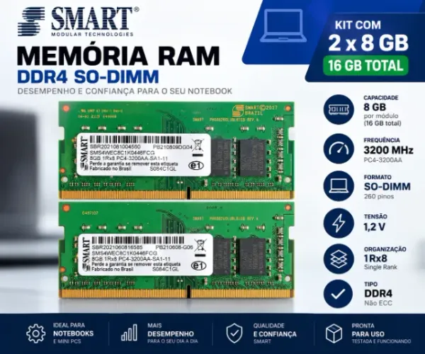 Memória Ram 8gb DDR4