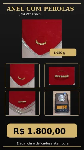 !!! ANEL DE OURO COM PÉROLAS