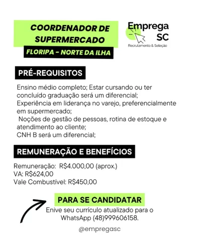Coordenador de Supermercado