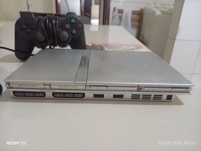 Playstation 2 slim cinza raro