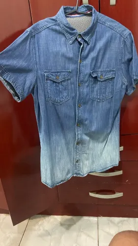 camisa jeans tamanho m 