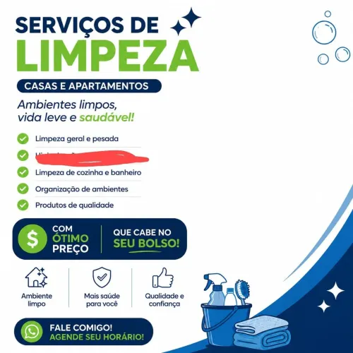 Faço faxina em casas e apartamentos