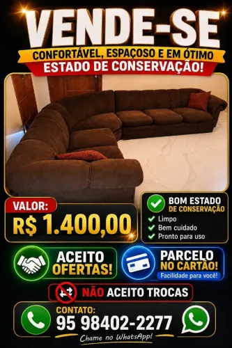 Sofá de 6 lugares, bem conservado