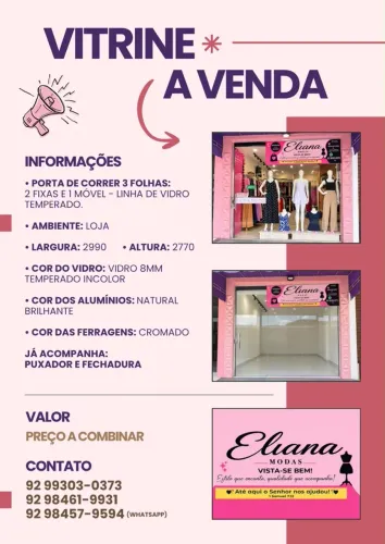 VITRINE DE VIDRO PARA LOJA