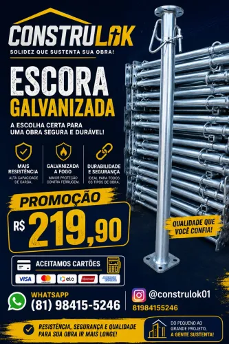 Escora galvanizada ajustável