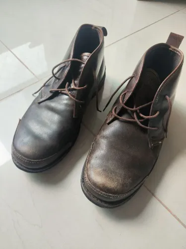 Bota Couro Timberland EK Leather Chukka original Marrom tamanho 41