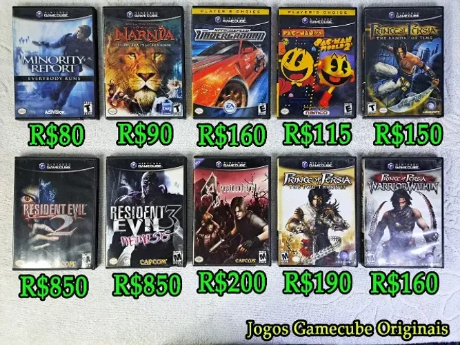 Jogos Originais Nintendo Gamecube. Killer 7, Metroid, Luigi Mansion, Wario World, Resident