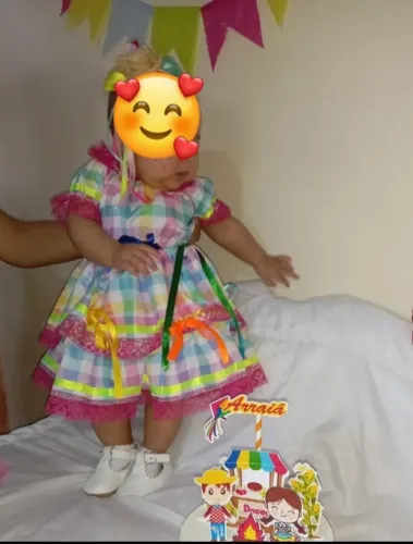 Vestido infantil junino até 9 meses 