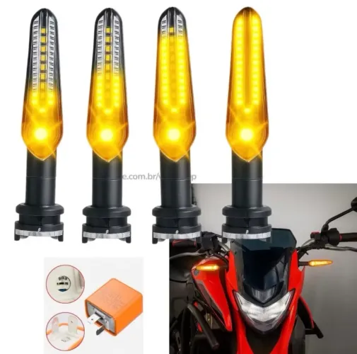 Kit 4 pisca LED sequencial + relê eletrônico