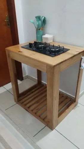 R$300 | Cooktop Suggar 2 bocas + Balcão de Madeira
