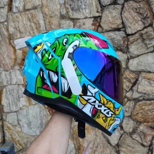 Capacete AXXIS segment GRAFFITI azul