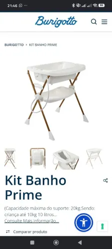 Kit Banho Prime Burigotto - Banheira com suporte