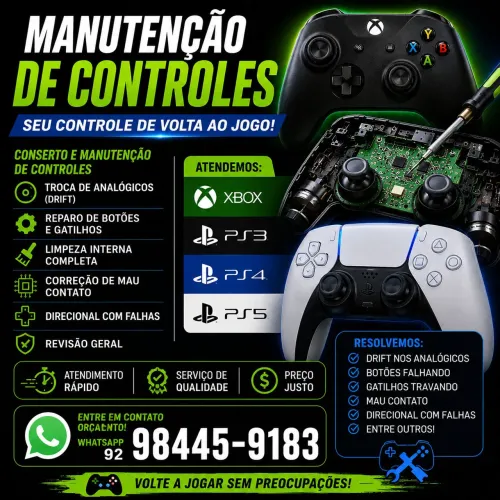 Manutenção controle ps3 ps4 ps5 xbox one Xbox one s / one séries/x