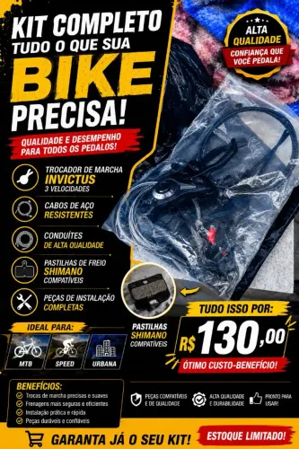 ? KIT PARA BIKE COMPLETO - APENAS R$ 130!