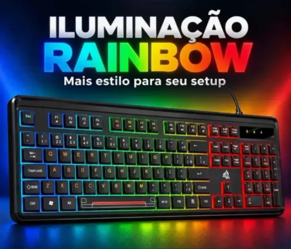 Teclado Gamer knup com iluminação RGB