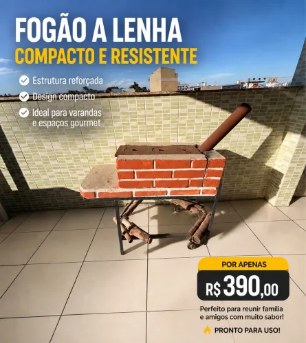 Fogão a lenha semi novo ( 1 única vez ) 