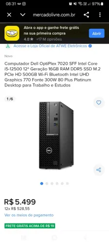 Computador dell optiplex i5