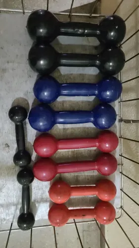 Kit Halteres Emborrachados 1kg ao 5kg - 5 Pares | Excelente Estado
