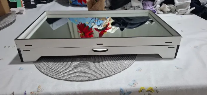 Bandeja Espelhada Gaveta Porta Capsulas Três Corações Linda
