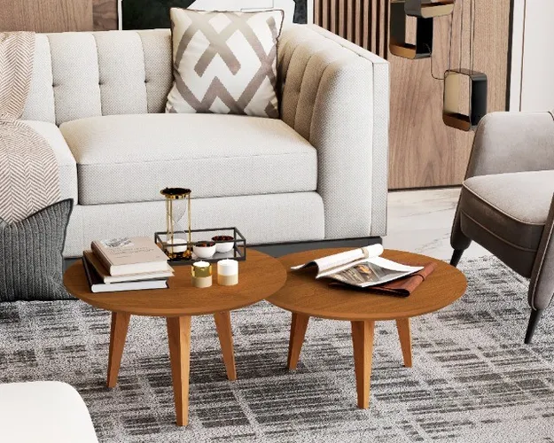 Conjunto de Mesas de Centro Trend Retrô !! Entrega + Montagem Grátis !!