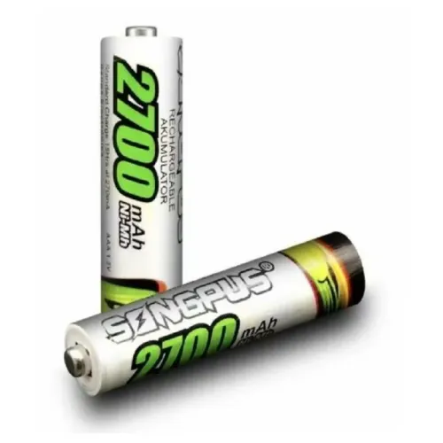 02 pilhas recarregáveis AAA palito 2700 mah