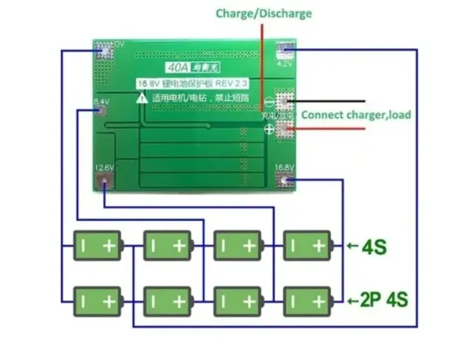 Bms 4s 40a 12.6v Com Balanceamento Arduino Automação COD-AM417