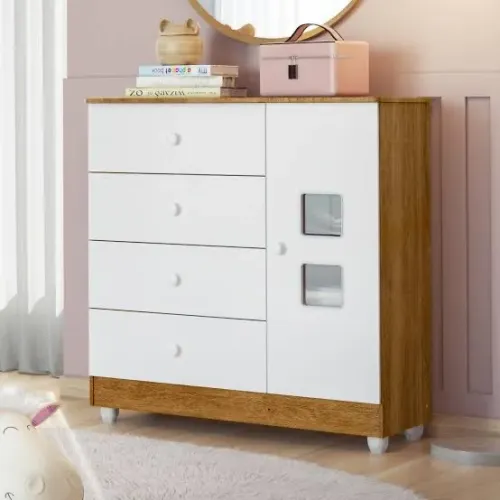 Cômoda infantil Life com sapateira - FRETE GRÁTIS