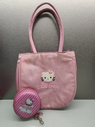 Kit Bolsa e porta moedas vintage da Hello Kitty Rosa