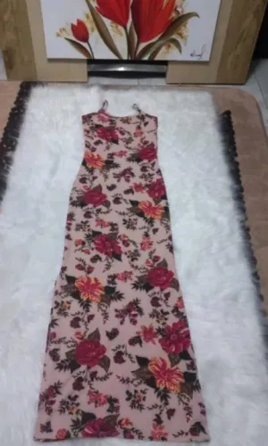Vestido canelado florido NOVO