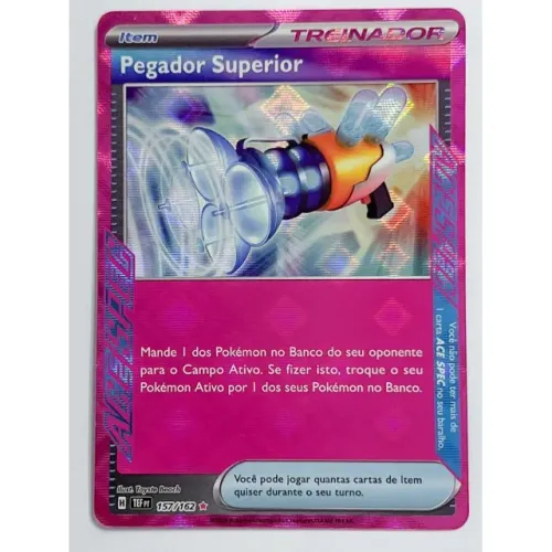 Carta 157/162 Pokémon TCG Original Copag Treinador Item Pegador Superior Holo Foil Brilhan