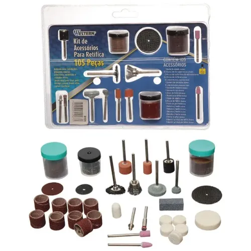 Kit De Acessorios Micro Retifica 105 Peças Western W-105