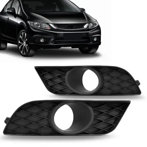 Grade Milha Com Furo Preta Honda Civic 2015 2016