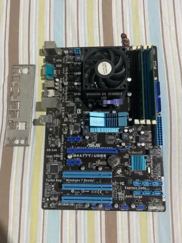 kit placa mãe + processador + memória ram