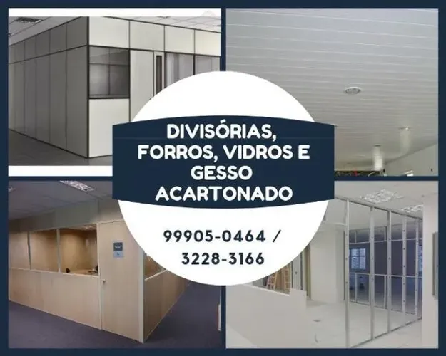 Soluções em Gesso Acartonado, Divisórias, Forros e Vidros em Geral