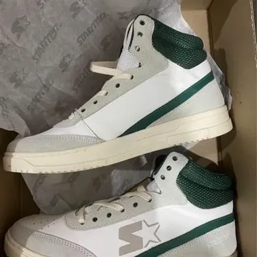 Tênis Couro Starter Urban Style Feminino - Branco+Verde Claro Tamanho 34
