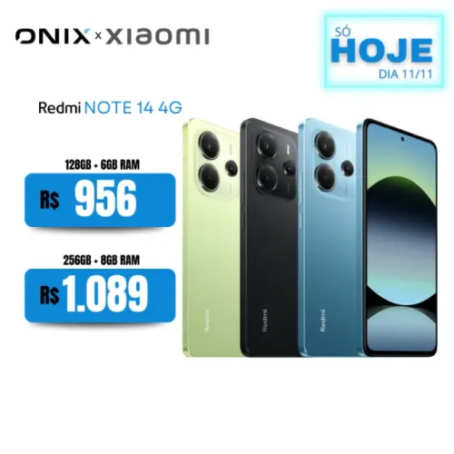 Xiaomi Redmi Note 14 4G 128GB/6GB 256GB/GB RAM Original Versão Global (Várias Cores)