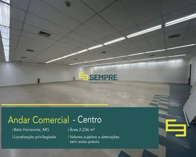 Aluguel de andar corporativo no centro de BH