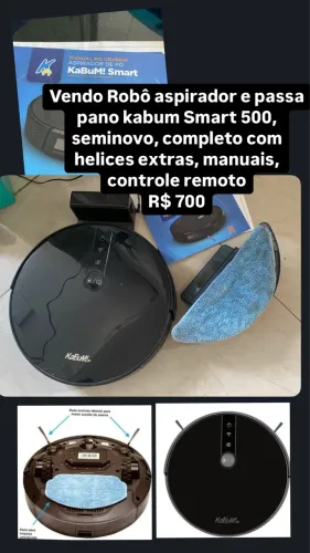 Robô aspirador e passa pano Kabum
