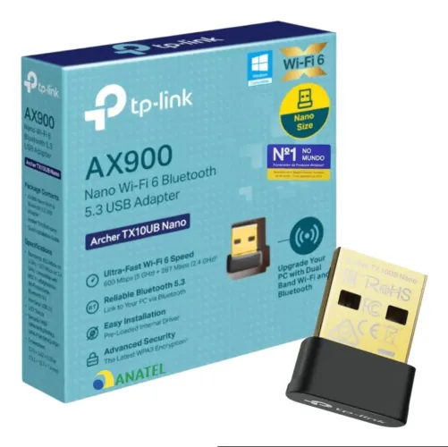 Adaptador Usb Wi-fi 6 Bluetooth Tp-link Ac Tx10ub Nano Ax900 Original