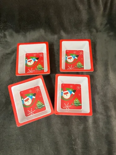 Kit melamina natalino (1 petisqueira, 1 balde e 4 cumbucas)