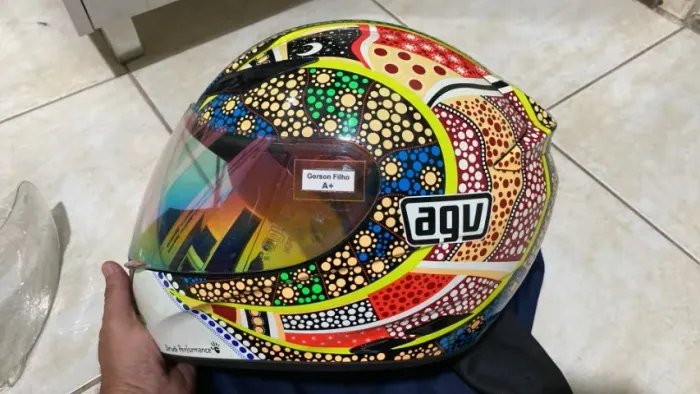 Capacete AGV K3 - Drudi Performance, nº 56, com viseira extra.