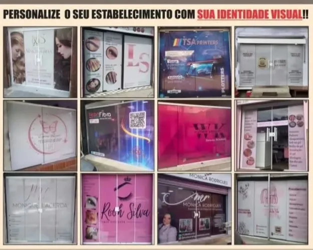Adesivo perfurado para vitrine personalizado