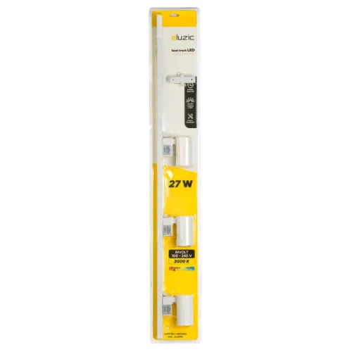 Spot Track Led 9w 3000k Com Trilho De Alumínio Eletrificado De 1m Branco 3 Lâmpadas Luzic