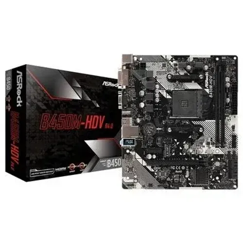 Placa Mãe AM4 B450 DDR4 c/ M.2 ASRock HDV - 1 Ano de Garantia - WZetta