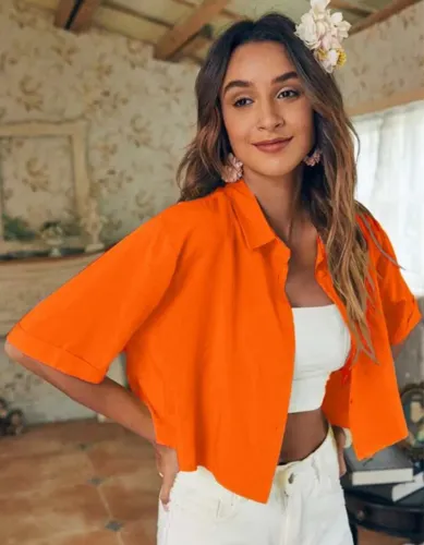 Camisa laranja feminina
