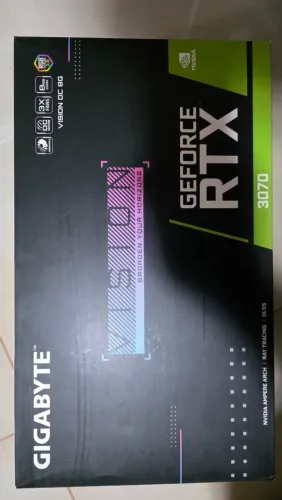 Placa de Vídeo RTX 3070 Gigabyte VISION OC 8GB - Branca / White - Na Caixa