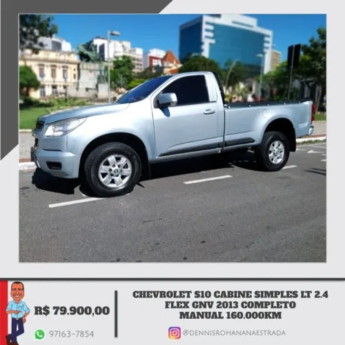 Chevrolet S10 Cab. Simples  LT 2.4 Flex Gnv 4X2 Completa- Financio em até 60x 