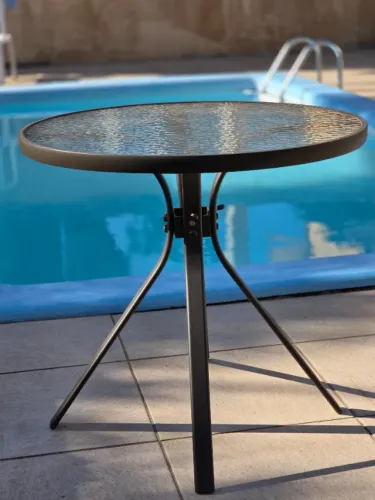 Mesa Redonda 77 cm tampa de vidro