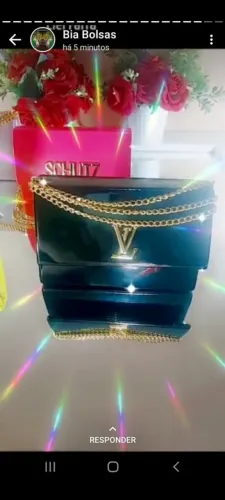 Bolsa festa alça de corrente 